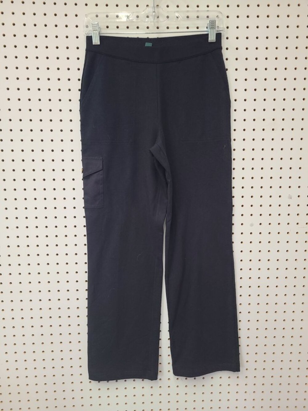 Lauren Ralph Lauren Black Cotton-Lycra Womens Pants P/P Petite Pull-On Straight-